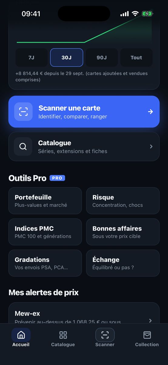 Pro-Werkzeuge in der App PokeMarketCap